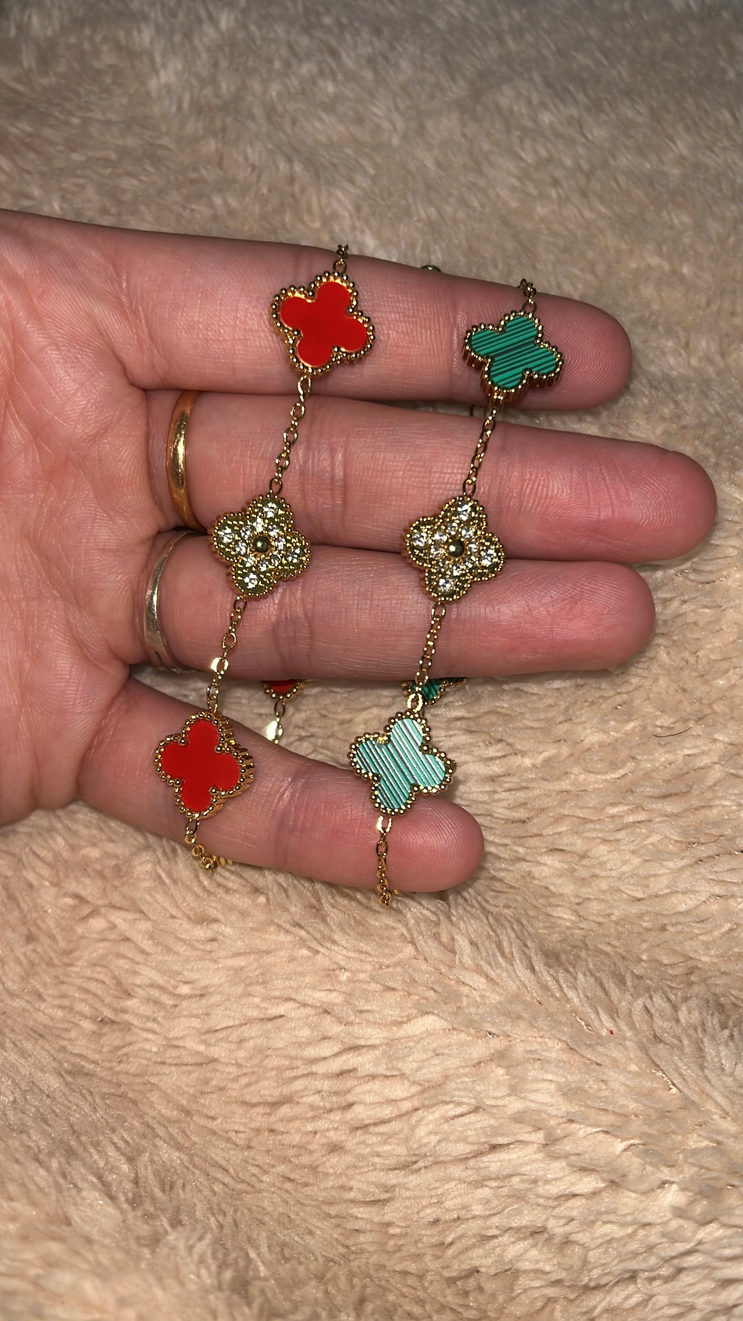 Bracelet Cleef strass doré