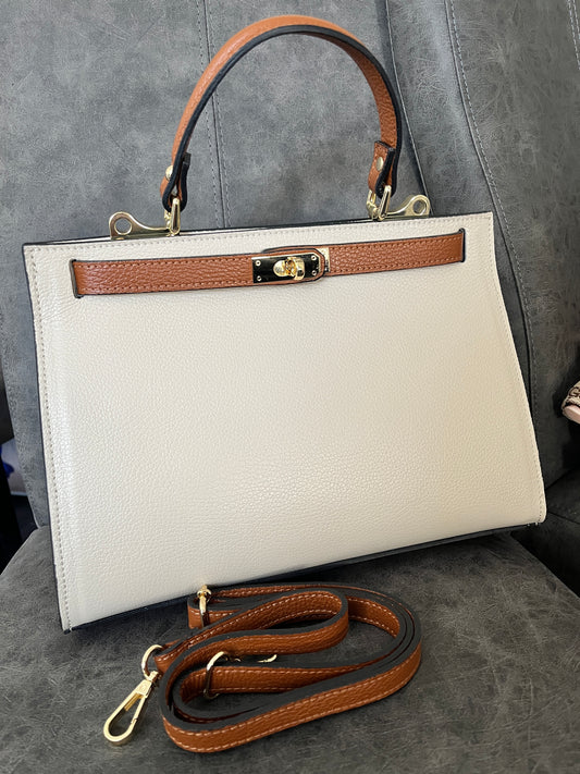 Sac 100% cuir bicolore